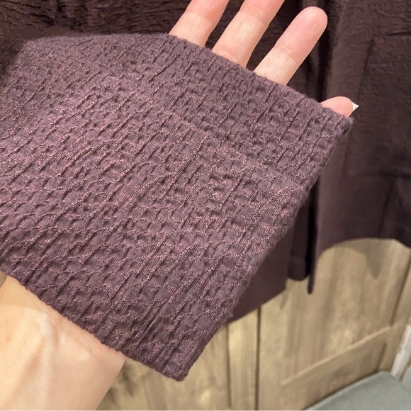 EILEEN FISHER XS Textured Jacket Blazer Oversized Open-Front Purple - Picture 8 of 13